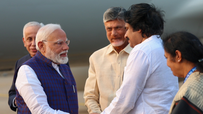 Watch: PM Modi, CM Naidu hold mega roadshow in Vizag