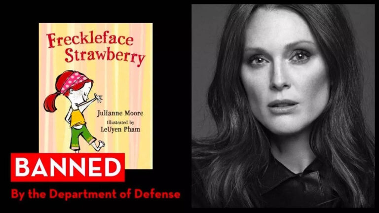 Julianne Moore reacts to Trump banning her book